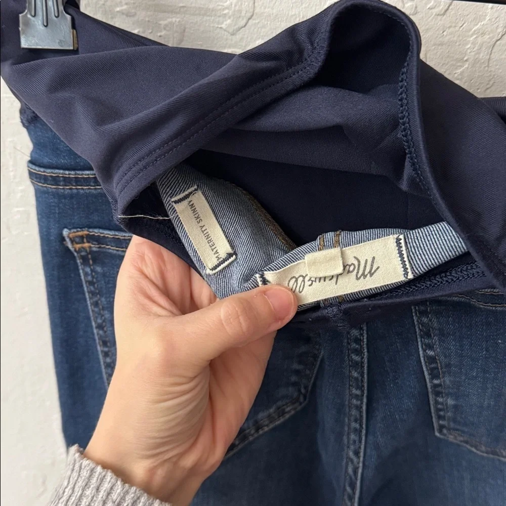 Madewell 25 Over the Belly Skinny Dark Wash Denim Maternity Jeans